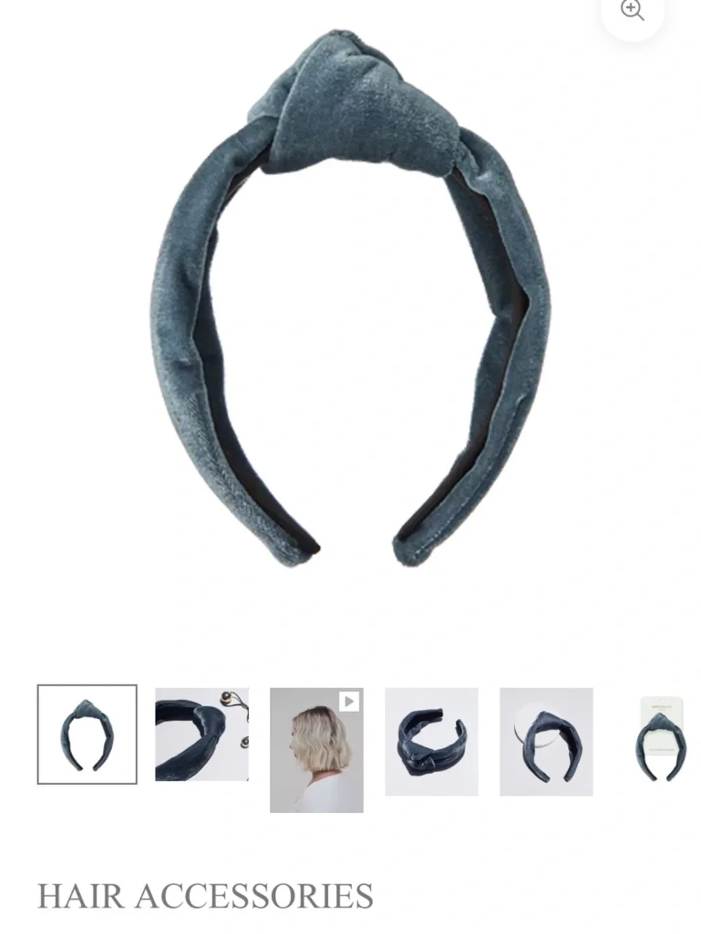 NWT Kristin Ess Luxe Velvet Headband Denim Blue Knotted Non Slip Hair Accessory